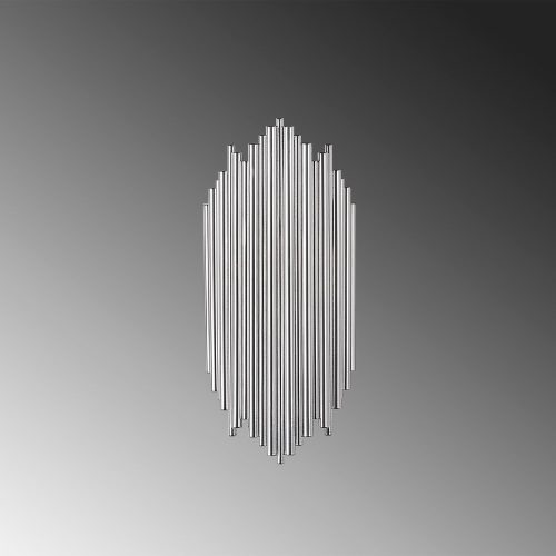 Stylish chrome wall lamp, metal housing, 18 cm width x 40 cm height x 8 cm depth | IP20 rating, E14 socket (max. 40W) | Perfect for modern interior design, an elegant lighting solution for any room