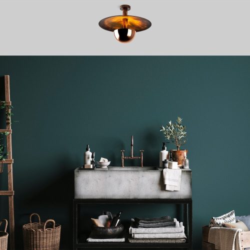 Elegant copper chandelier, metal body, 48 cm diameter x 35 cm height | IP20 rating, G9 socket (max. 10 W) | Stylish lighting fixture for modern interior design, dining room and living spaces