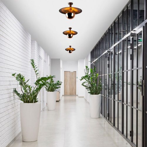 Elegant copper chandelier, metal body, 48 cm diameter x 35 cm height | IP20 rating, G9 socket (max. 10 W) | Stylish lighting fixture for modern interior design, dining room and living spaces