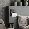 Modern Black Wall Lamp, MDF Body, 60 x 12 x 33 cm, E27 Socket (Max 40W), IP20, Pluggable, Laser-Cut Design, Stylish & Functional Lighting for Any Space