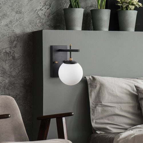 Modern Black Wall Lamp, MDF Body, 60 x 12 x 33 cm, E27 Socket (Max 40W), IP20, Pluggable, Laser-Cut Design, Stylish & Functional Lighting for Any Space