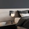 Modern Black Wall Lamp, MDF Body, 60 x 12 x 33 cm, E27 Socket (Max 40W), IP20, Pluggable, Laser-Cut Design, Stylish & Functional Lighting for Any Space