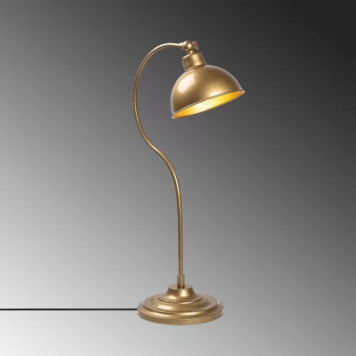 Elegant gold table lamp, metal housing, 19 x 29 x 58 cm | 16 cm diameter cap, E27 socket, max 40W | Perfect for modern and Scandinavian decoration, stylish lighting for home and office spaces