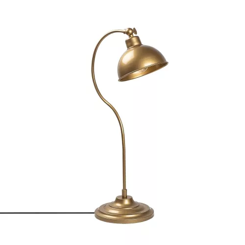 Elegant gold table lamp, metal housing, 19 x 29 x 58 cm | 16 cm diameter cap, E27 socket, max 40W | Perfect for modern and Scandinavian decoration, stylish lighting for home and office spaces