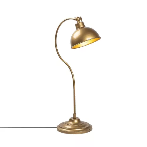 Elegant gold table lamp, metal housing, 19 x 29 x 58 cm | 16 cm diameter cap, E27 socket, max 40W | Perfect for modern and Scandinavian decoration, stylish lighting for home and office spaces