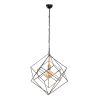 Industrial Chandelier with Metal Body, Black & Antique Finish, 51 x 51 x 113 cm | E27 Socket, Max 40W | Stylish Lighting for Modern Homes, Dining Rooms & Offices, Durable & Elegant Design