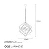 Industrial Chandelier with Metal Body, Black & Antique Finish, 51 x 51 x 113 cm | E27 Socket, Max 40W | Stylish Lighting for Modern Homes, Dining Rooms & Offices, Durable & Elegant Design