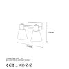 Modern Black Wall Lamp, MDF Body, 60 x 12 x 33 cm, E27 Socket (Max 40W), IP20, Pluggable, Laser-Cut Design, Stylish & Functional Lighting for Any Space