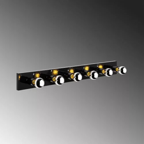 Industrial wall lamp, black and gold, 10 x 10 x 91 cm | Metal housing, IP20, 6 x E27 Max 40W | Stylish monochrome design for modern interior design, perfect for living room and office space