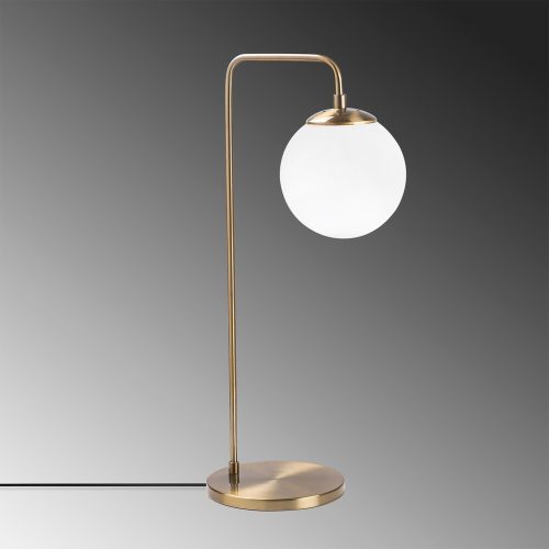 Elegant table lamp with metal body and glass cap, vintage copper design, 17 x 25 x 55 cm | On/Off button on the cable, E14 socket, max 40W | Perfect for modern and Scandinavian decor