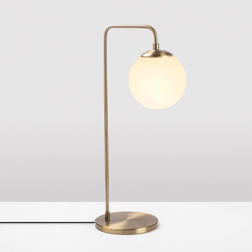Elegant table lamp with metal body and glass cap, vintage copper design, 17 x 25 x 55 cm | On/Off button on the cable, E14 socket, max 40W | Perfect for modern and Scandinavian decor