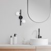 Modern Black Wall Lamp, MDF Body, 60 x 12 x 33 cm, E27 Socket (Max 40W), IP20, Pluggable, Laser-Cut Design, Stylish & Functional Lighting for Any Space