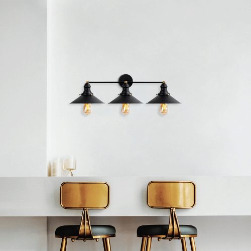 Modern Black Wall Lamp, MDF Body, 60 x 12 x 33 cm, E27 Socket (Max 40W), IP20, Pluggable, Laser-Cut Design, Stylish & Functional Lighting for Any Space
