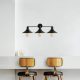 Modern Black Wall Lamp, MDF Body, 60 x 12 x 33 cm, E27 Socket (Max 40W), IP20, Pluggable, Laser-Cut Design, Stylish & Functional Lighting for Any Space