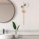 Modern Wall Lamp with Shiny Gold Finish, Metal Body & Glass Cap, 32 x 27 x 72 cm | 2 x E14 Socket (Max 40W) | Elegant Scandinavian Design, Perfect for Glam Home Decor | IP20 Rated