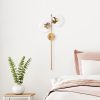 Modern Wall Lamp with Shiny Gold Finish, Metal Body & Glass Cap, 32 x 27 x 72 cm | 2 x E14 Socket (Max 40W) | Elegant Scandinavian Design, Perfect for Glam Home Decor | IP20 Rated