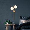 Elegant Wall Lamp with Metal Body & Glass Cap, Shiny Gold Finish, 32 x 27 x 72 cm | 2 x E14 Socket (Max 40W) | Modern Scandinavian Design, Perfect for Glam Home Decor | IP20 Rated