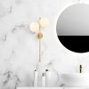 Elegant Wall Lamp with Metal Body & Glass Cap, Shiny Gold Finish, 32 x 27 x 72 cm | 2 x E14 Socket (Max 40W) | Modern Scandinavian Design, Perfect for Glam Home Decor | IP20 Rated