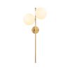 Elegant Wall Lamp with Metal Body & Glass Cap, Shiny Gold Finish, 32 x 27 x 72 cm | 2 x E14 Socket (Max 40W) | Modern Scandinavian Design, Perfect for Glam Home Decor | IP20 Rated