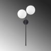 Modern Wall Lamp with Metal Body & Glass Cap, Black & Cream, 32 x 27 x 72 cm | 2 x E14 Socket (Max 40W) | Stylish Industrial & Scandinavian Design for Home & Office | IP20 Rated