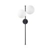 Modern Wall Lamp with Metal Body & Glass Cap, Black & Cream, 32 x 27 x 72 cm | 2 x E14 Socket (Max 40W) | Stylish Industrial & Scandinavian Design for Home & Office | IP20 Rated