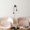 Modern Black Wall Lamp, MDF Body, 60 x 12 x 33 cm, E27 Socket (Max 40W), IP20, Pluggable, Laser-Cut Design, Stylish & Functional Lighting for Any Space