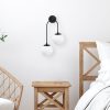 Modern Black Wall Lamp, MDF Body, 60 x 12 x 33 cm, E27 Socket (Max 40W), IP20, Pluggable, Laser-Cut Design, Stylish & Functional Lighting for Any Space