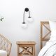 Modern Black Wall Lamp, MDF Body, 60 x 12 x 33 cm, E27 Socket (Max 40W), IP20, Pluggable, Laser-Cut Design, Stylish & Functional Lighting for Any Space
