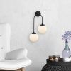 Modern Black Wall Lamp, MDF Body, 60 x 12 x 33 cm, E27 Socket (Max 40W), IP20, Pluggable, Laser-Cut Design, Stylish & Functional Lighting for Any Space