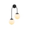 Modern Black Wall Lamp, MDF Body, 60 x 12 x 33 cm, E27 Socket (Max 40W), IP20, Pluggable, Laser-Cut Design, Stylish & Functional Lighting for Any Space