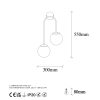 Modern Black Wall Lamp, MDF Body, 60 x 12 x 33 cm, E27 Socket (Max 40W), IP20, Pluggable, Laser-Cut Design, Stylish & Functional Lighting for Any Space