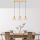 Elegant Shiny Gold Chandelier, Metal Body, 70 x 20 x 117 cm | Adjustable Height, 3 x E27 Max 40W | Modern Glam Design for Living Room, Dining Room & Entryway | Stylish Lighting Fixture