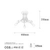 Modern Black Wall Lamp, MDF Body, 60 x 12 x 33 cm, E27 Socket (Max 40W), IP20, Pluggable, Laser-Cut Design, Stylish & Functional Lighting for Any Space
