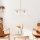 Elegant Shiny Gold Chandelier, Adjustable Height 52 x 15 x 36-76 cm, Metal Body & Glass Cap, 2 x E14 Socket (Max 40W), Modern Scandinavian Design, Perfect for Glam Home Décor, IP20 Rated