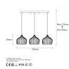 Modern Black Wall Lamp, MDF Body, 60 x 12 x 33 cm, E27 Socket (Max 40W), IP20, Pluggable, Laser-Cut Design, Stylish & Functional Lighting for Any Space