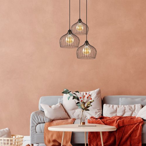 Modern Black Wall Lamp, MDF Body, 60 x 12 x 33 cm, E27 Socket (Max 40W), IP20, Pluggable, Laser-Cut Design, Stylish & Functional Lighting for Any Space