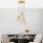 Elegant Shiny Gold Chandelier, 47 x 47 x 120 cm | Metal Body, Adjustable Height, 3 x E27 Socket (Max 40W) | Modern Glam Design for Home & Office, Stylish Lighting Fixture with 90 cm Cable