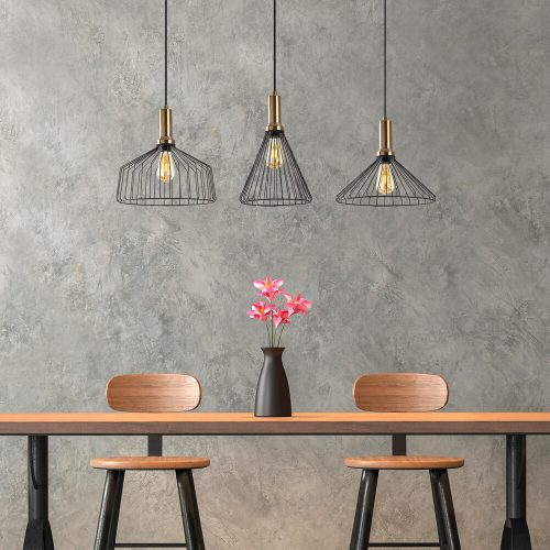 Modern Black Wall Lamp, MDF Body, 60 x 12 x 33 cm, E27 Socket (Max 40W), IP20, Pluggable, Laser-Cut Design, Stylish & Functional Lighting for Any Space