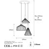 Modern Black Wall Lamp, MDF Body, 60 x 12 x 33 cm, E27 Socket (Max 40W), IP20, Pluggable, Laser-Cut Design, Stylish & Functional Lighting for Any Space