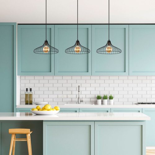 Industrial chandelier with metal body, adjustable height, black and antique finish | 3 x E27 Socket, 148 x 36 x 30-120 cm | Perfect for nostalgic interior design and modern spaces, IP20 rated