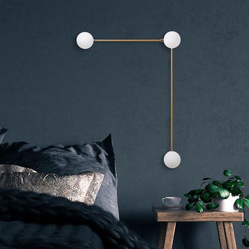 Stylish Wall Lamp with Metal Body & Glass Cap, Vintage Copper Finish, 60 x 16 x 78 cm | IP20, 3 x G9 Socket (Bulb Not Included) | Perfect for Modern Scandinavian Home Decor & Ambiance