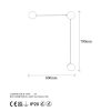 Stylish Wall Lamp with Metal Body & Glass Cap, Vintage Copper Finish, 60 x 16 x 78 cm | IP20, 3 x G9 Socket (Bulb Not Included) | Perfect for Modern Scandinavian Home Decor & Ambiance