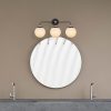 Modern Black Wall Lamp, MDF Body, 60 x 12 x 33 cm, E27 Socket (Max 40W), IP20, Pluggable, Laser-Cut Design, Stylish & Functional Lighting for Any Space