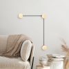 Modern Black Wall Lamp, MDF Body, 60 x 12 x 33 cm, E27 Socket (Max 40W), IP20, Pluggable, Laser-Cut Design, Stylish & Functional Lighting for Any Space