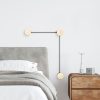 Modern Black Wall Lamp, MDF Body, 60 x 12 x 33 cm, E27 Socket (Max 40W), IP20, Pluggable, Laser-Cut Design, Stylish & Functional Lighting for Any Space