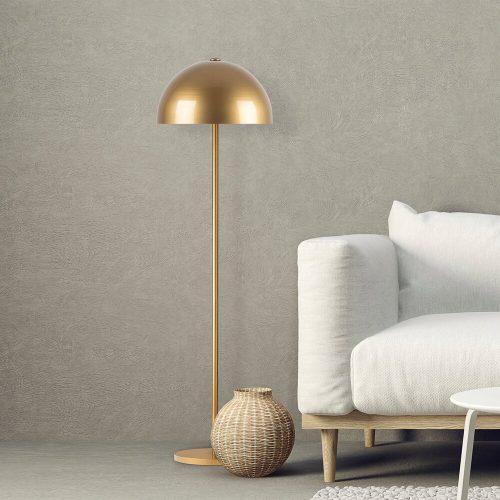 Elegant floor lamp with metal housing, gold design, 40 x 40 x 154 cm | 40 cm diameter cap, 200 cm cable | Perfect for modern, glam and scandinavian decor | E27 socket, max 40W, IP20 rating