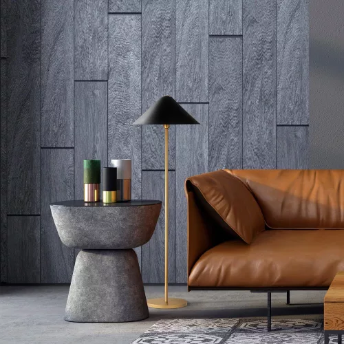 Elegant gold floor lamp, 46 x 46 x 150 cm | Metal housing with 40 cm cap, IP20, E27 socket (max. 40W) | Perfect for modern, Scandinavian and hotel decor | Stylish lighting for every space