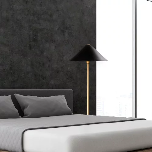Elegant gold floor lamp, 46 x 46 x 150 cm | Metal housing with 40 cm cap, IP20, E27 socket (max. 40W) | Perfect for modern, Scandinavian and hotel decor | Stylish lighting for every space