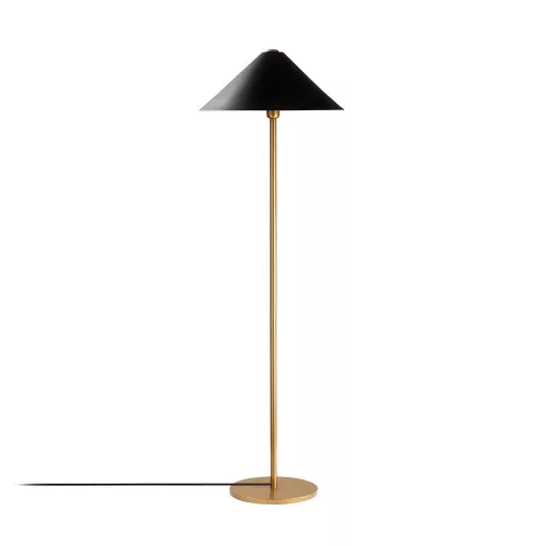 Elegant gold floor lamp, 46 x 46 x 150 cm | Metal housing with 40 cm cap, IP20, E27 socket (max. 40W) | Perfect for modern, Scandinavian and hotel decor | Stylish lighting for every space