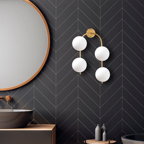 Modern Black Wall Lamp, MDF Body, 60 x 12 x 33 cm, E27 Socket (Max 40W), IP20, Pluggable, Laser-Cut Design, Stylish & Functional Lighting for Any Space